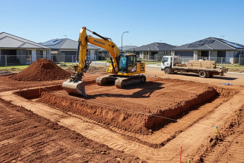 Site cut and excavation for concrete project in Canberra