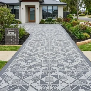 spray-on stencil concrete driveway