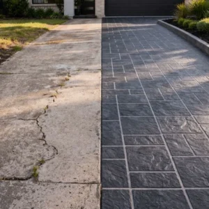 spray-on stencil concrete driveway3