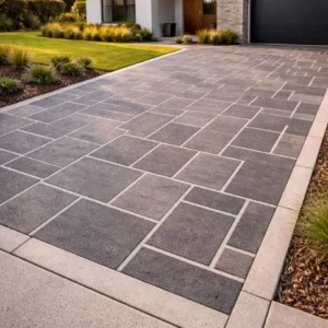 spray-on stencil concrete driveway4