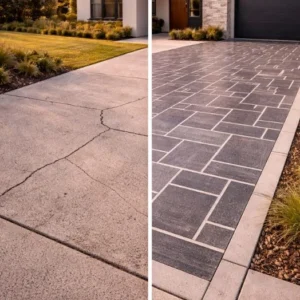 spray-on stencil concrete driveway7