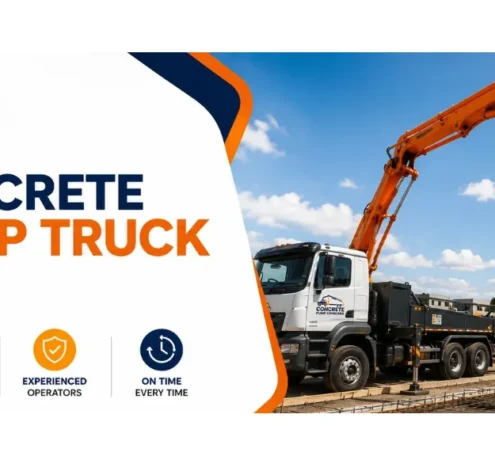 Concrete pump truck hire for a construction project in Canberra