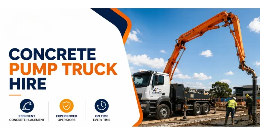 Concrete pump truck hire for a construction project in Canberra Concrete pump truck hire for a construction project in Canberra